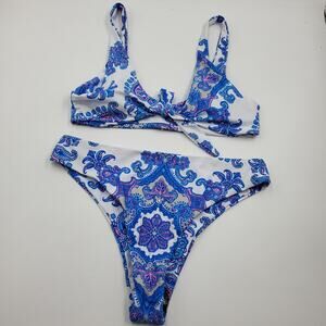 Zaful Printed Two Piece Bikini Swimsuit Size L